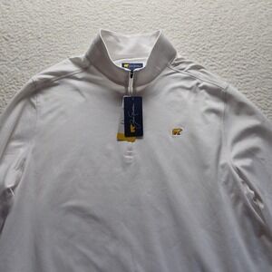 Jack Nicklaus Pullover Mens Large White 1/4 Zip Golf Bear Logo Stretch Top